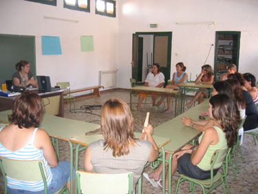 Monitora y asistentes al taller